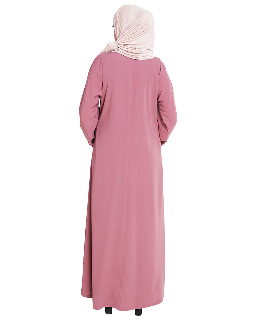 Jazzy Embroidered Dubai Style Abaya Onion Pink