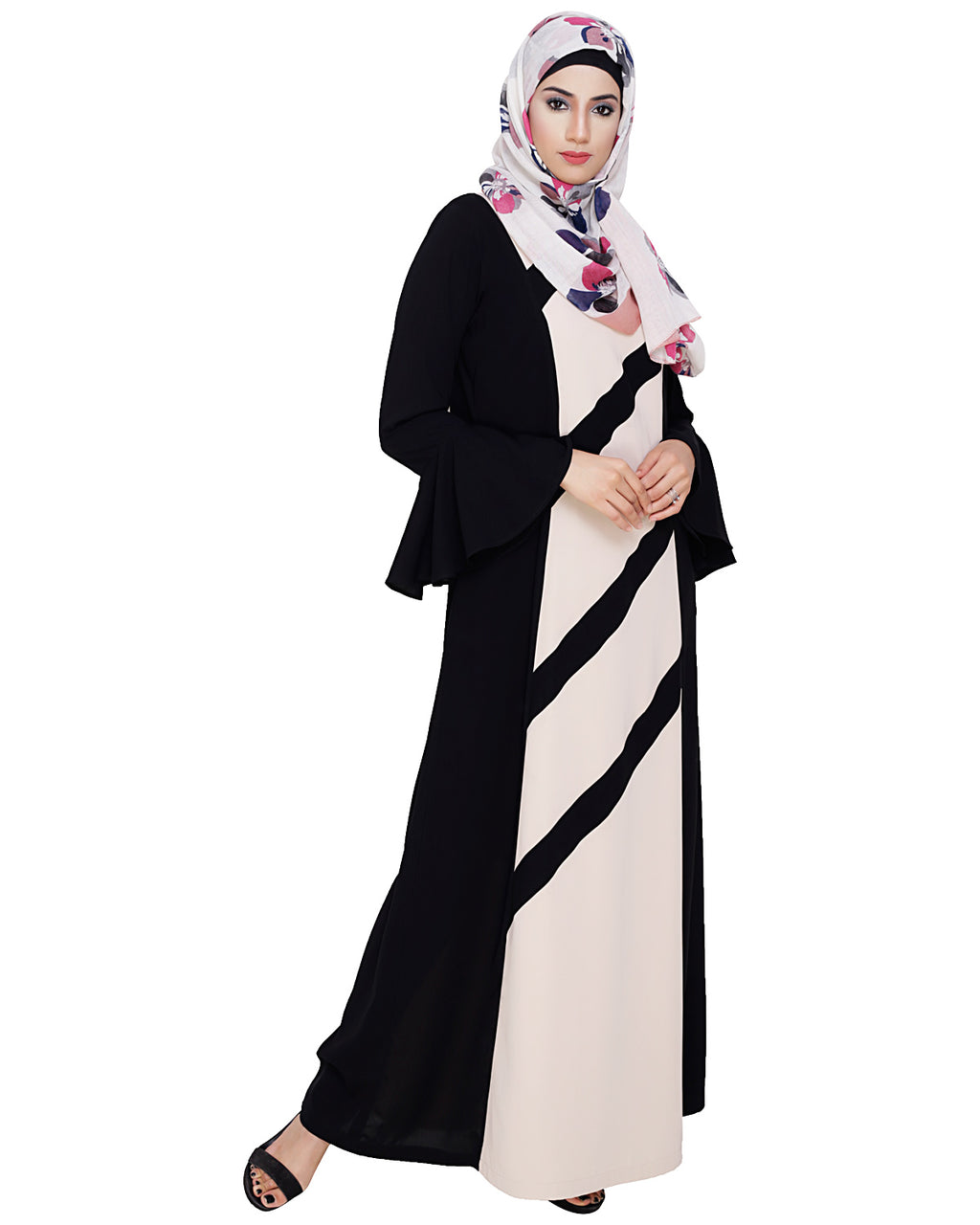 Flouncy Sleeve Dubai style Abaya Black