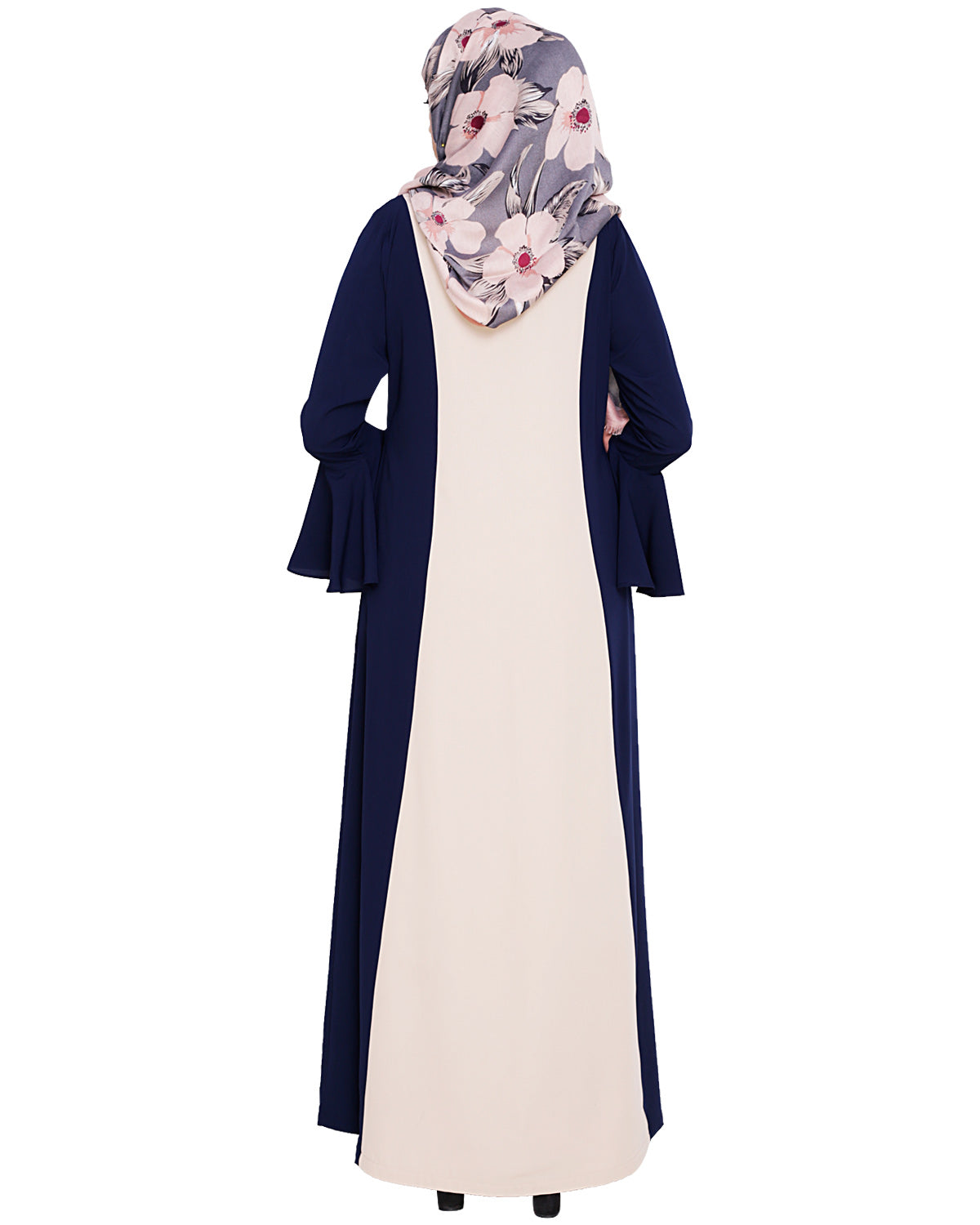 Flouncy Sleeve Dubai style Abaya Blue