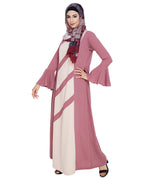 Flouncy Sleeve Dubai style Abaya Onion Pink