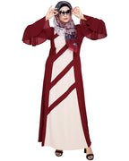Flouncy Sleeve Dubai style Abaya Wine