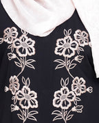 Floweret Embroidered Dubai Style Abaya Black