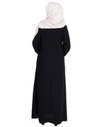 Floweret Embroidered Dubai Style Abaya Black