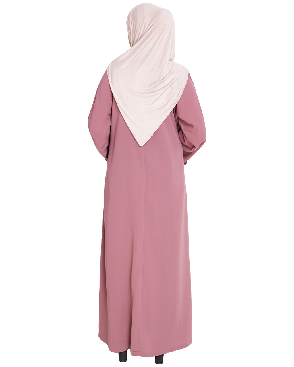 Floweret Embroidered Dubai Style Abaya Onion Pink