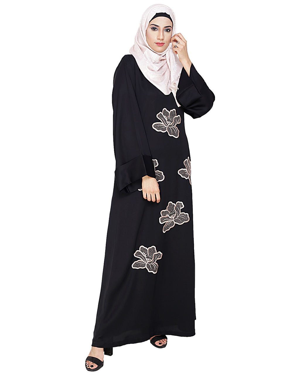 Daisy Dubai style Abaya Black