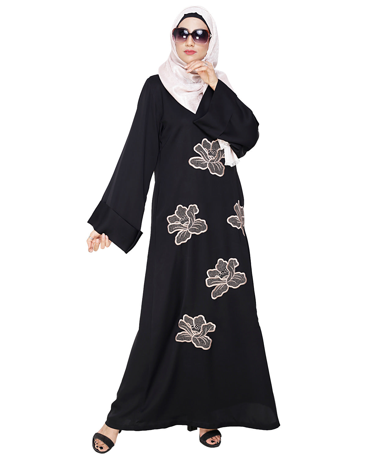 Daisy Dubai style Abaya Black