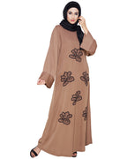 Daisy Dubai style Abaya Dark Beige