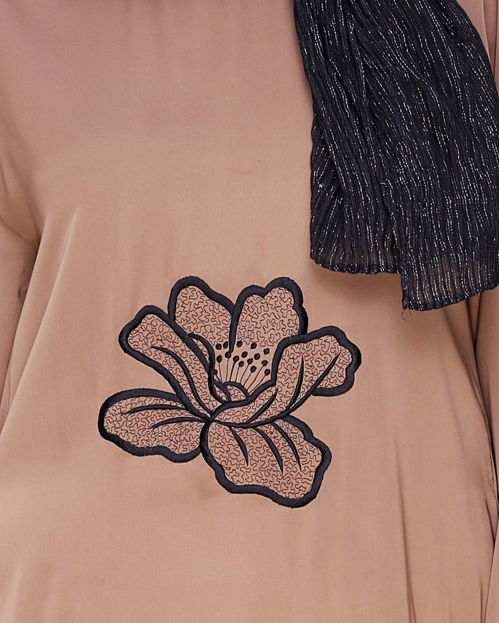 Daisy Dubai style Abaya Dark Beige