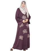 Daisy Dubai style Abaya Dark Purple