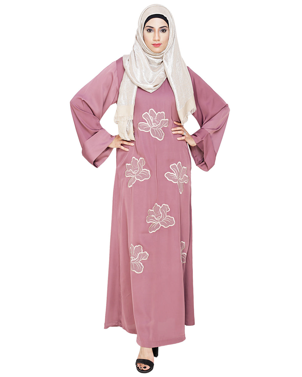 Daisy Dubai style Abaya Onion Pink