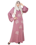 Daisy Dubai style Abaya Onion Pink