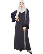 Lofty Dubai Style Abaya Dark Grey