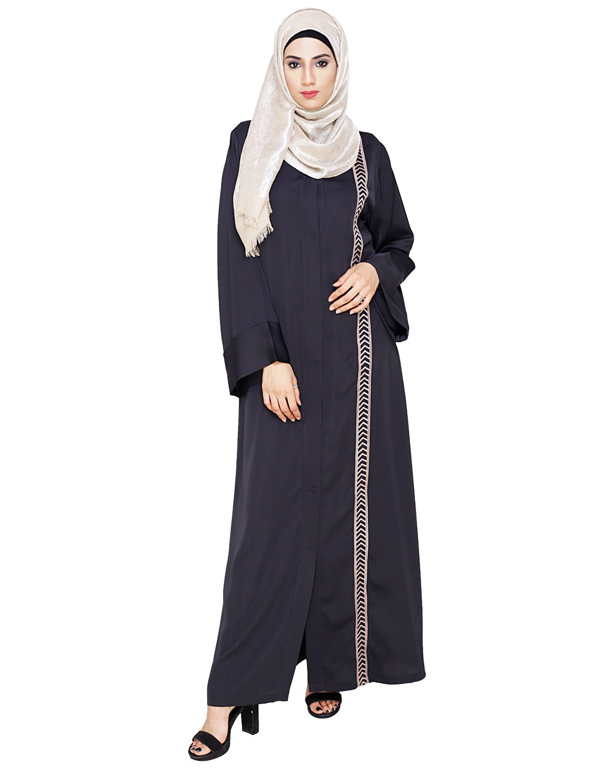 Lofty Dubai Style Abaya Dark Grey
