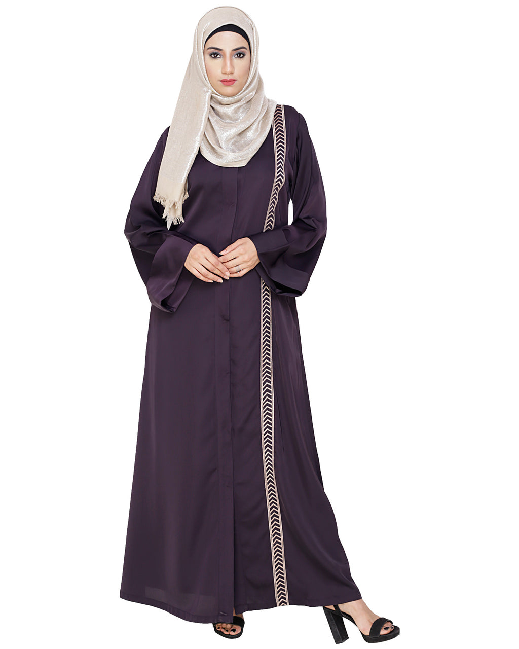 Lofty Dubai Style Abaya Dark Purple