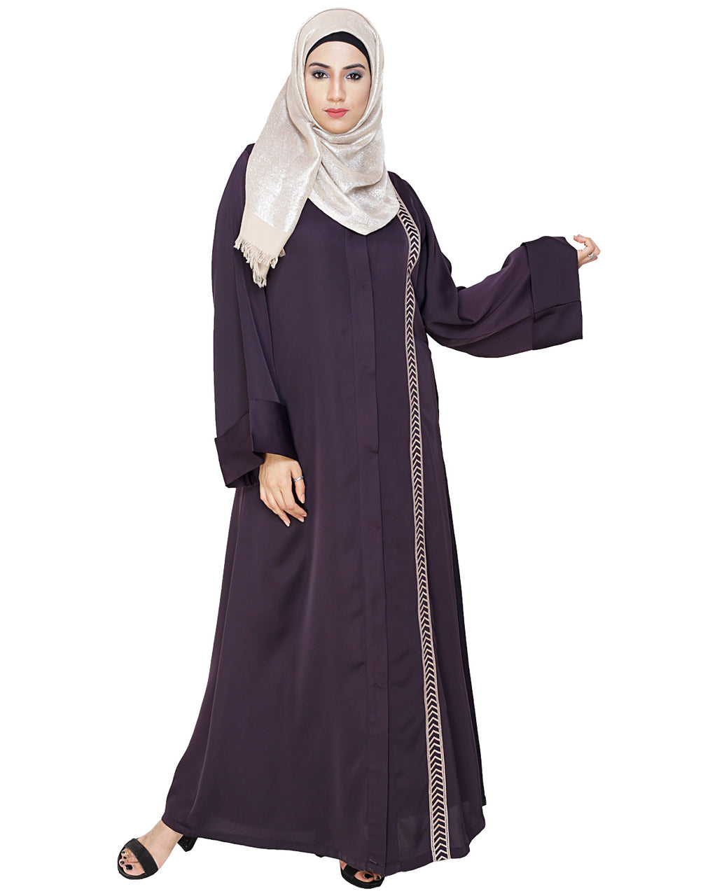 Lofty Dubai Style Abaya Dark Purple