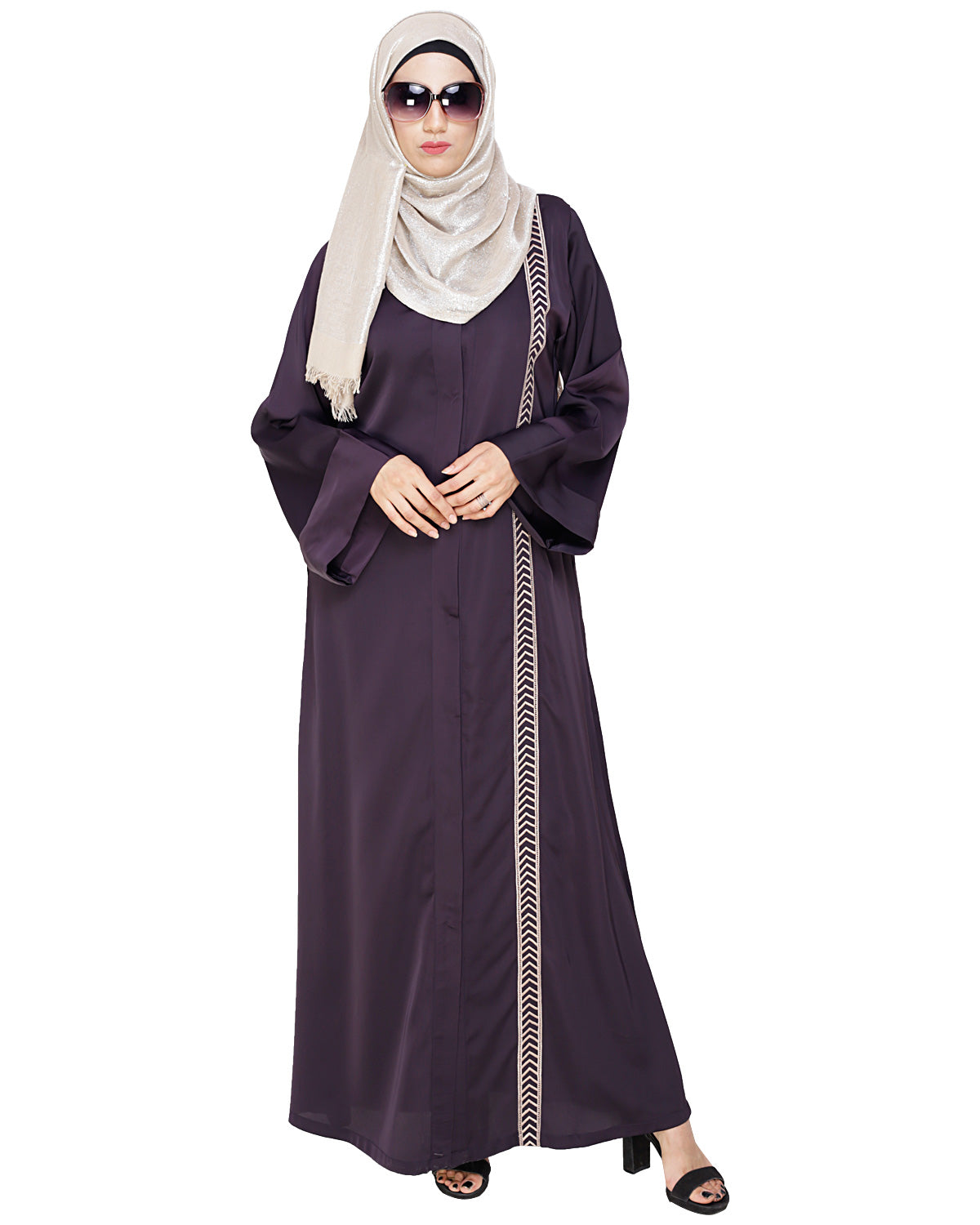 Lofty Dubai Style Abaya Dark Purple