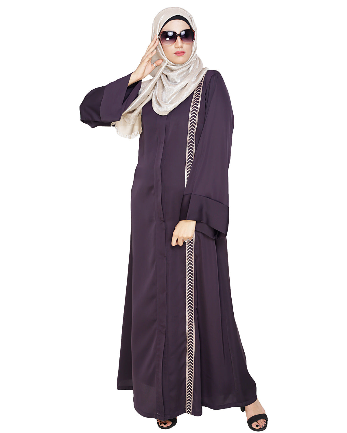 Lofty Dubai Style Abaya Dark Purple