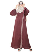 Lofty Dubai Style Abaya Deep Wine