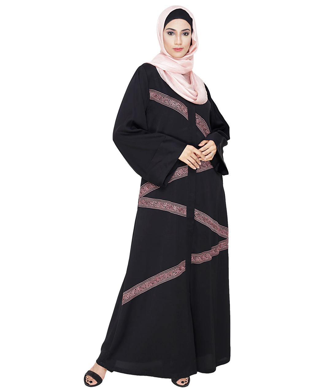 Glinty Dubai Style Abaya Black