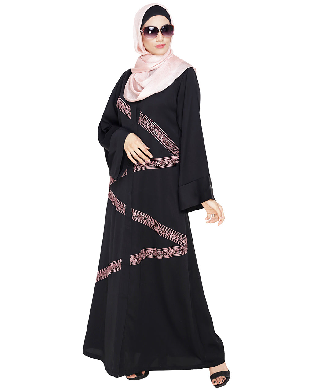 Glinty Dubai Style Abaya Black