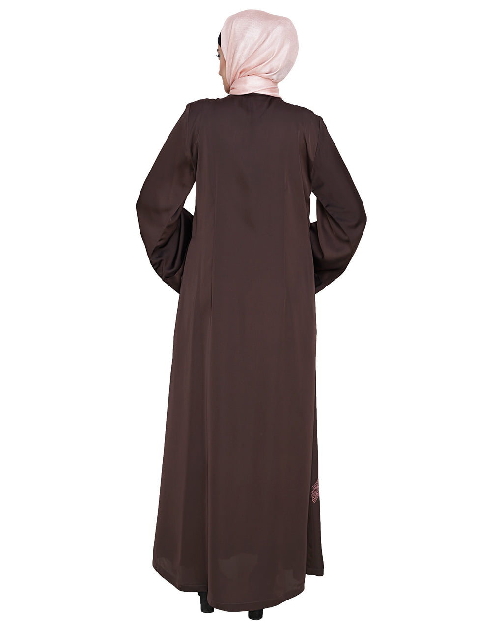 Glinty Dubai Style Abaya Dark Brown