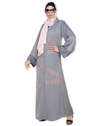 Glinty Dubai Style Abaya Grey