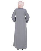 Glinty Dubai Style Abaya Grey