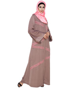 Glinty Dubai Style Abaya Umber Brown