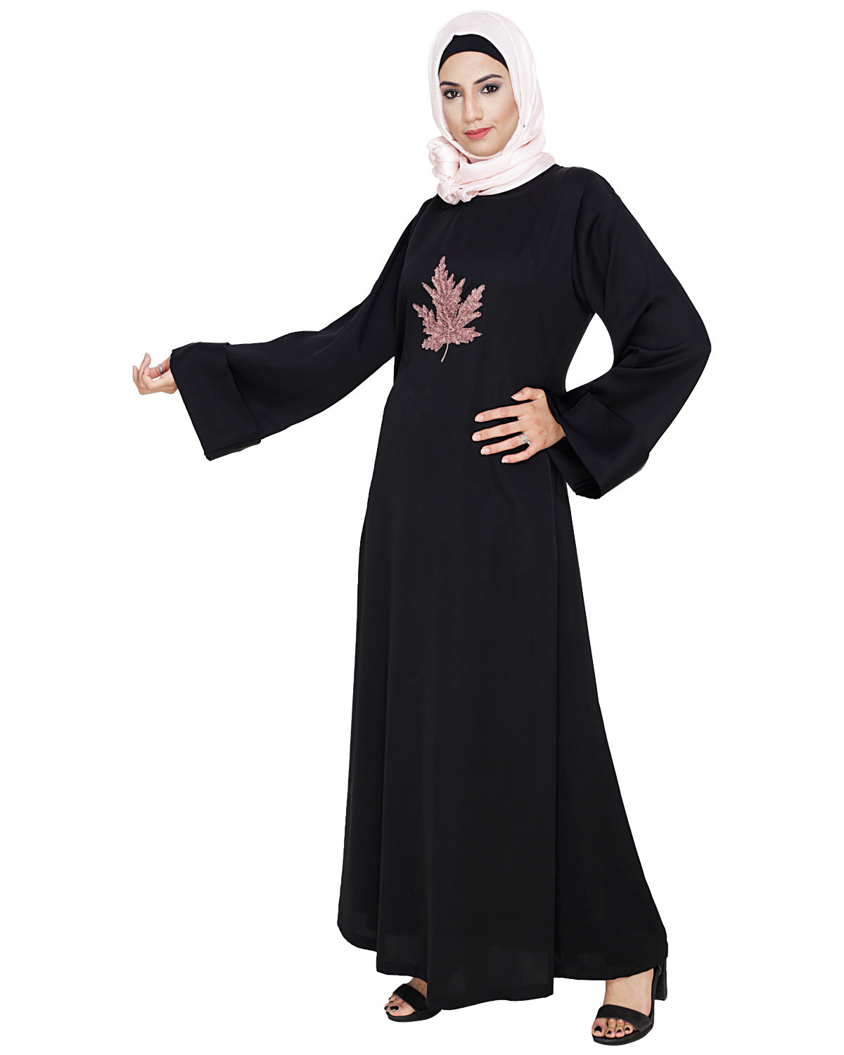 Wispy Dubai Style Abaya Black