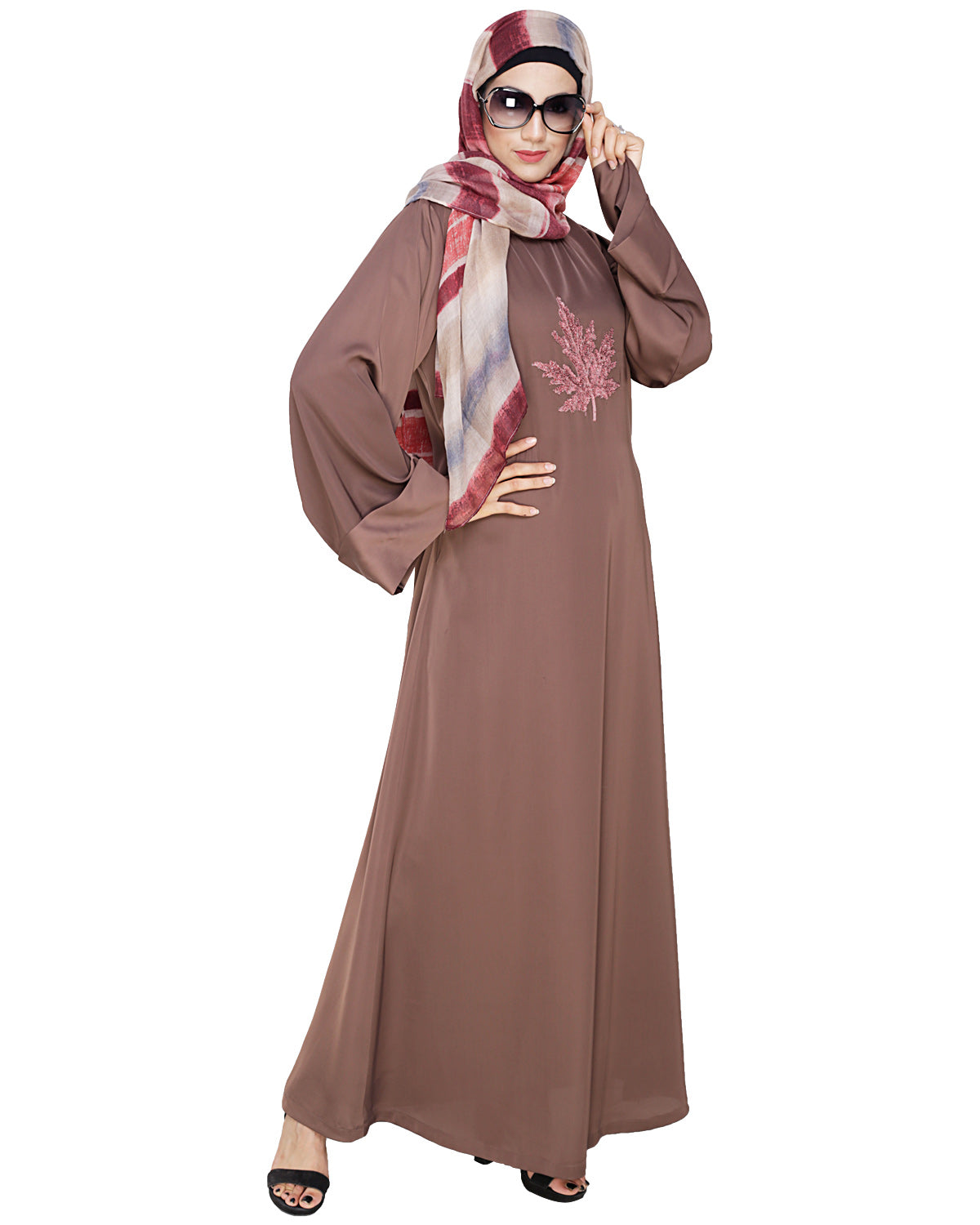 Wispy Dubai Style Abaya Coffee Brown