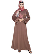 Wispy Dubai Style Abaya Coffee Brown