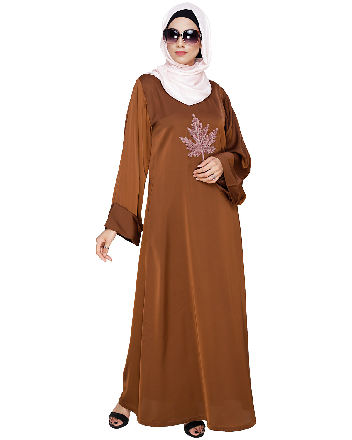 Wispy Dubai Style Abaya Tawny Brown