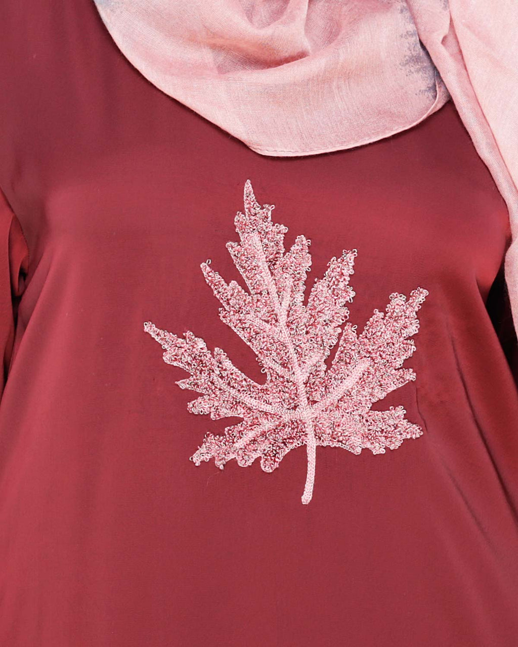 Wispy Dubai Style Abaya Wine