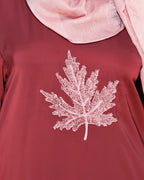 Wispy Dubai Style Abaya Wine