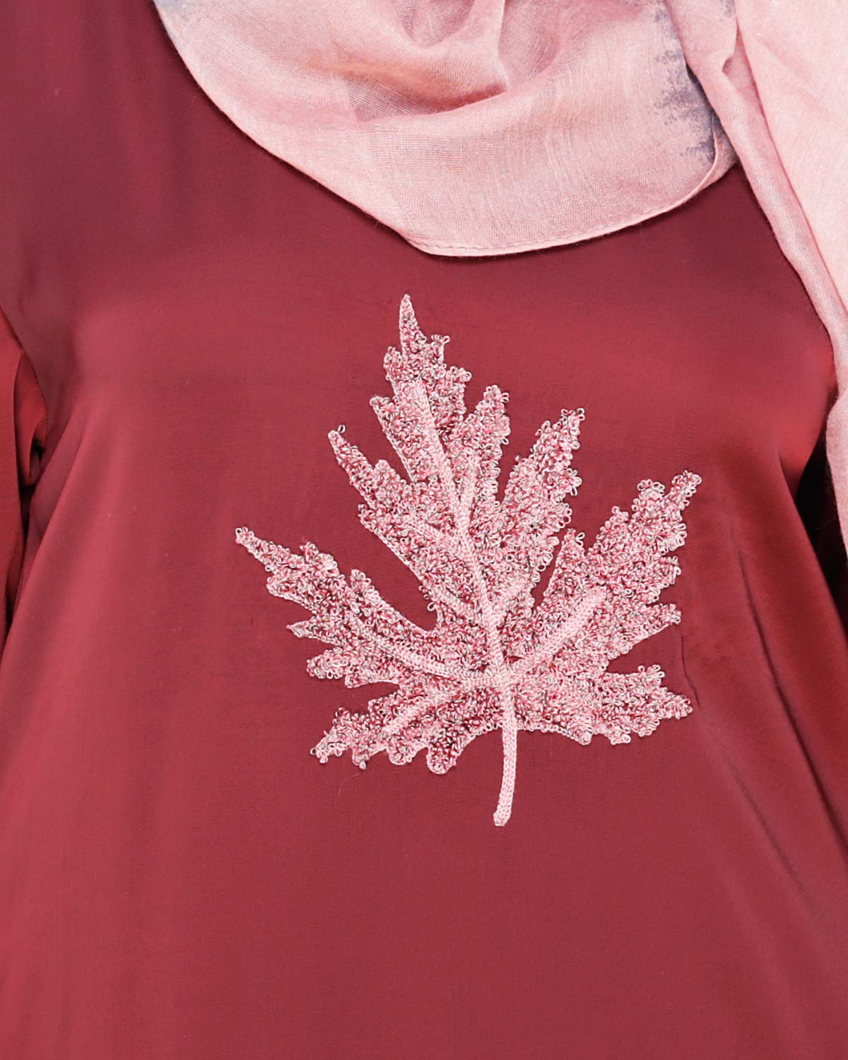 Wispy Dubai Style Abaya Wine