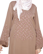 Regal Dubai Style Abaya Dark Beige