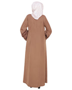 Regal Dubai Style Abaya Dark Beige