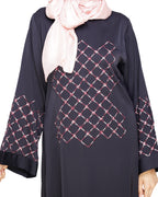Regal Dubai Style Abaya Dark Grey