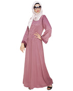 Regal Dubai Style Abaya Dark Purple