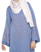 Regal Dubai Style Abaya Steel Blue