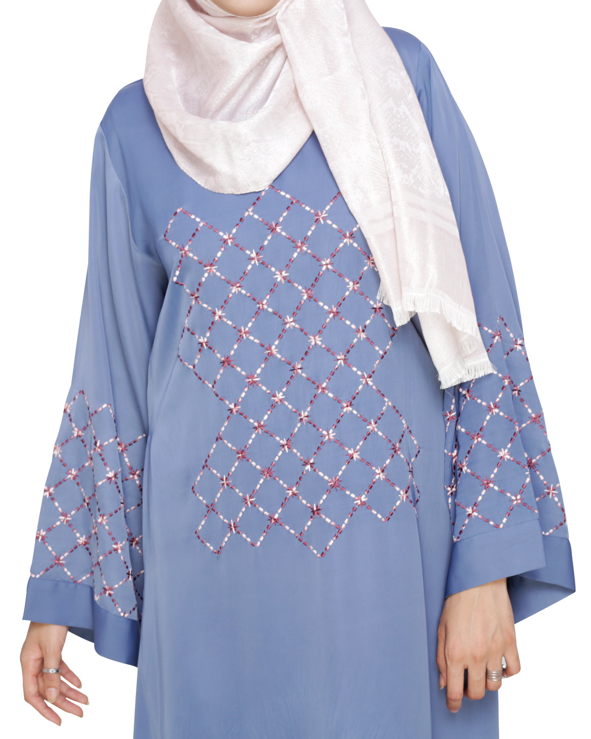 Regal Dubai Style Abaya Steel Blue