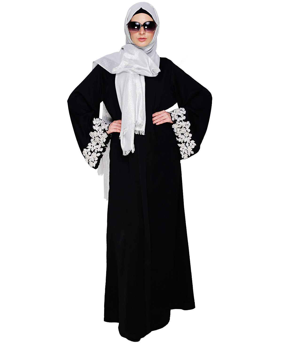 Dreamy Pearl Dubai Style Abaya Black