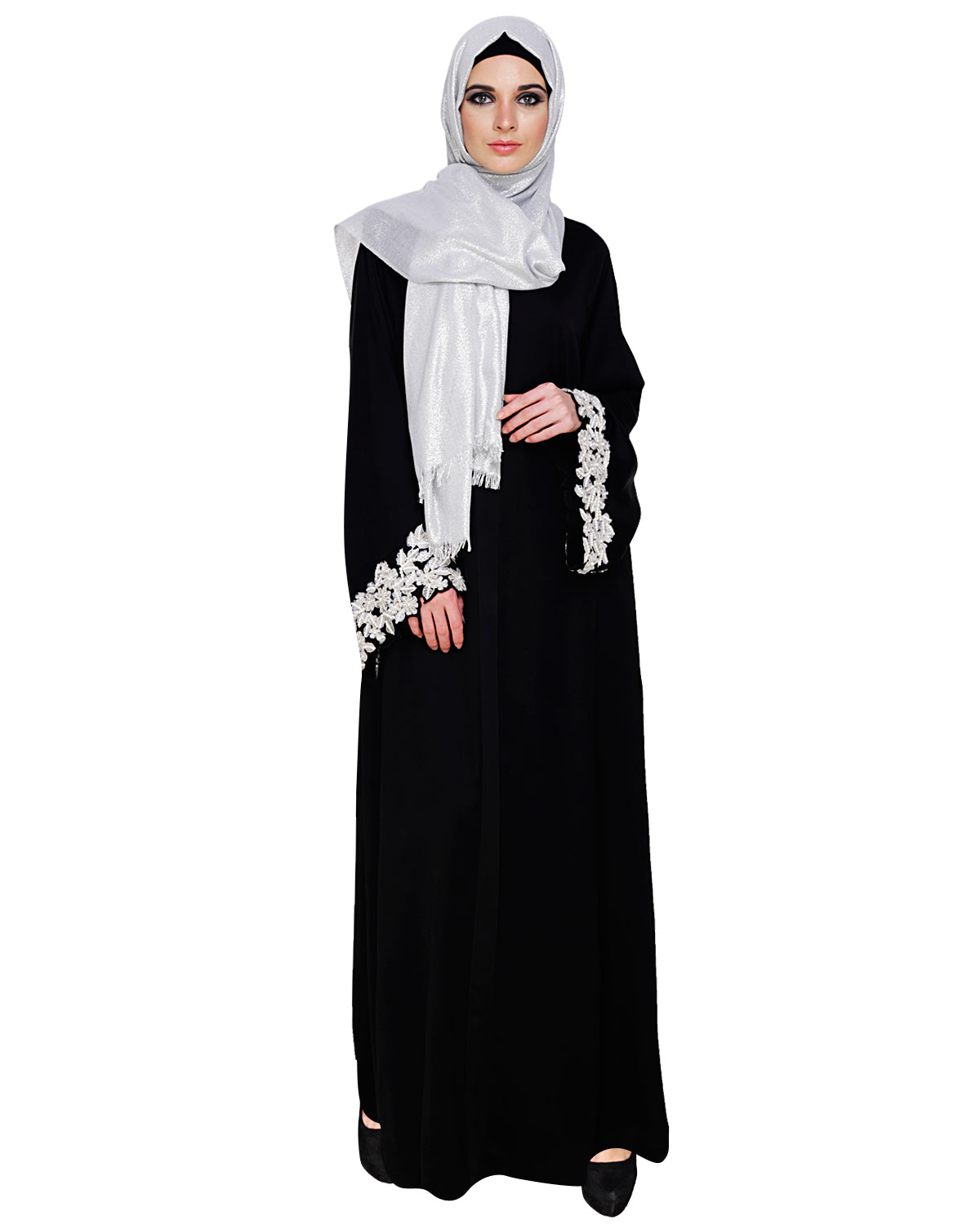 Dreamy Pearl Dubai Style Abaya Black