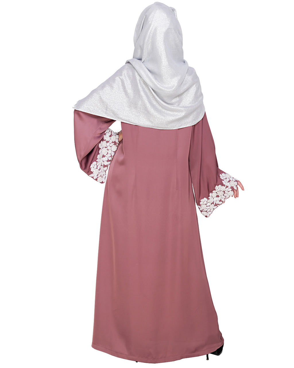 Dreamy Pearl Dubai Style Abaya Flamingo Pink