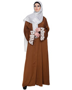 Dreamy Pearl Dubai Style Abaya Golden Brown
