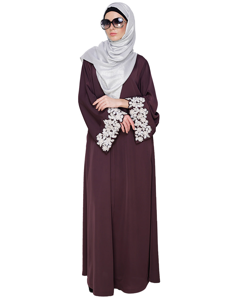 Dreamy Pearl Dubai Style Abaya Purple