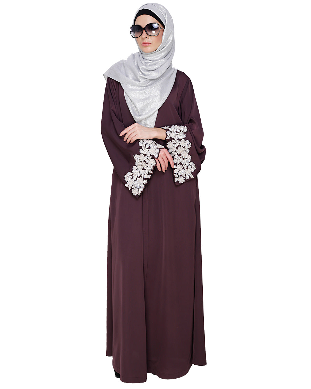 Dreamy Pearl Dubai Style Abaya Purple
