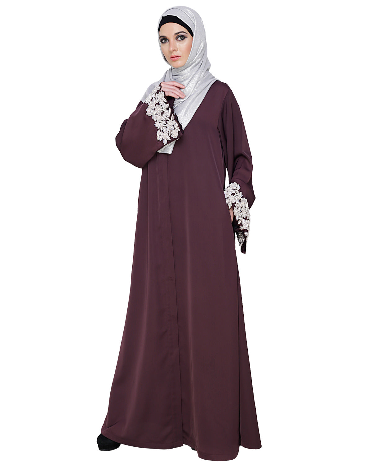Dreamy Pearl Dubai Style Abaya Purple