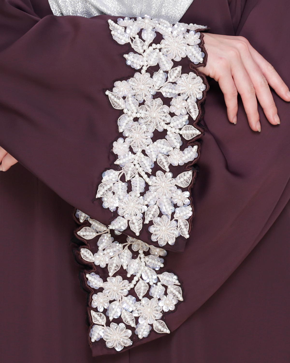 Dreamy Pearl Dubai Style Abaya Purple