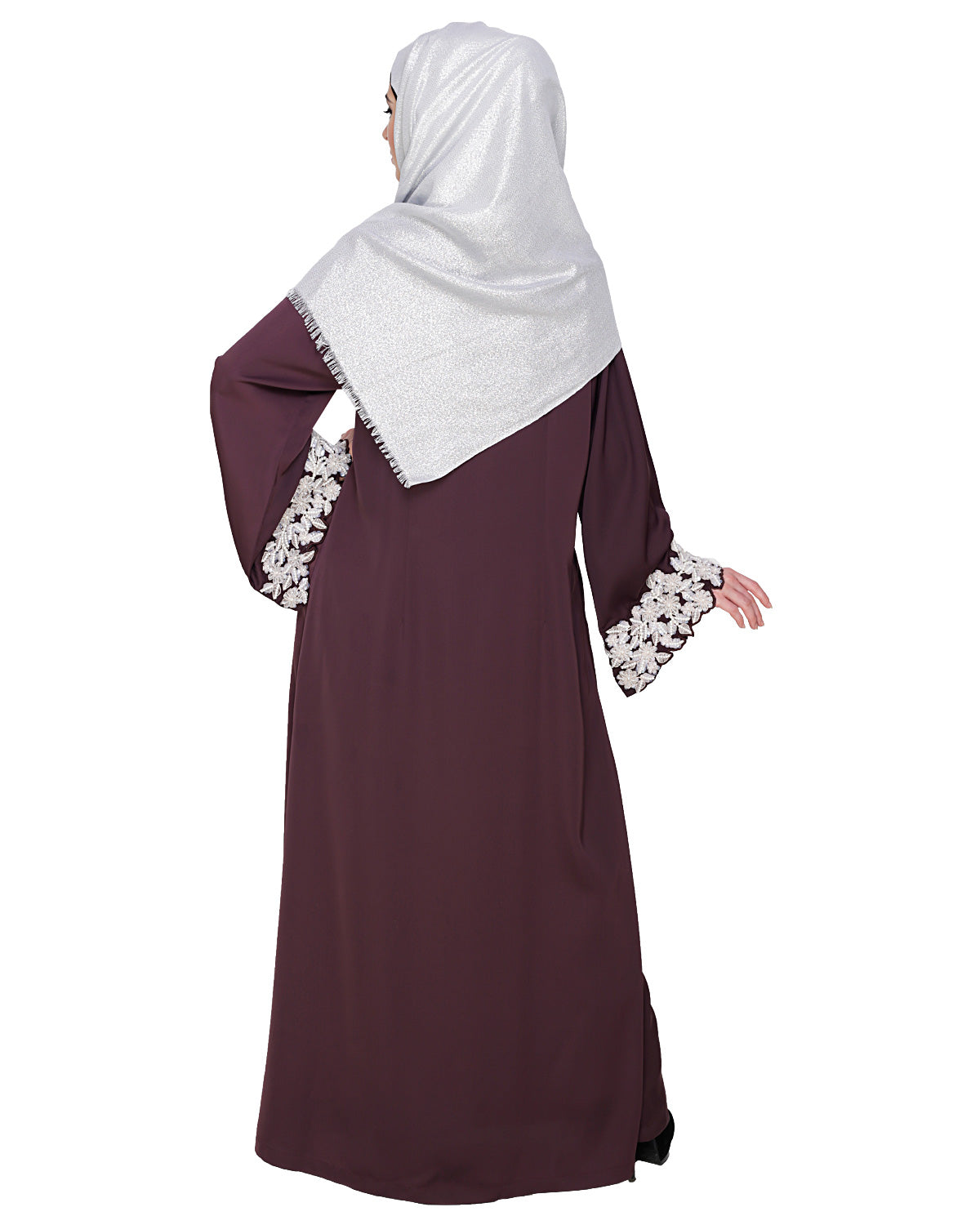Dreamy Pearl Dubai Style Abaya Purple